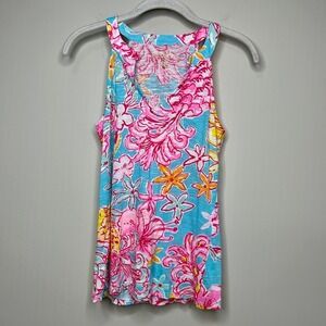 Lilly Pulitzer Arya Tank Breakwater Blue Lolita Size XS